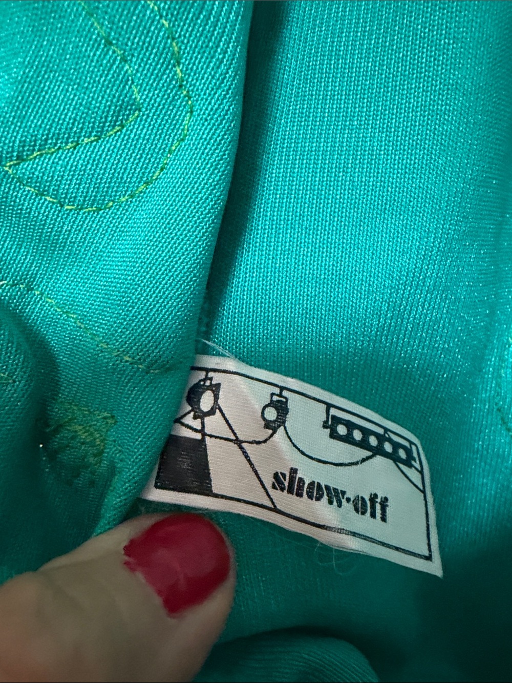 Show Off Teal Performance Dress with Silver Sequin Embellishment - Picture 4 of 7